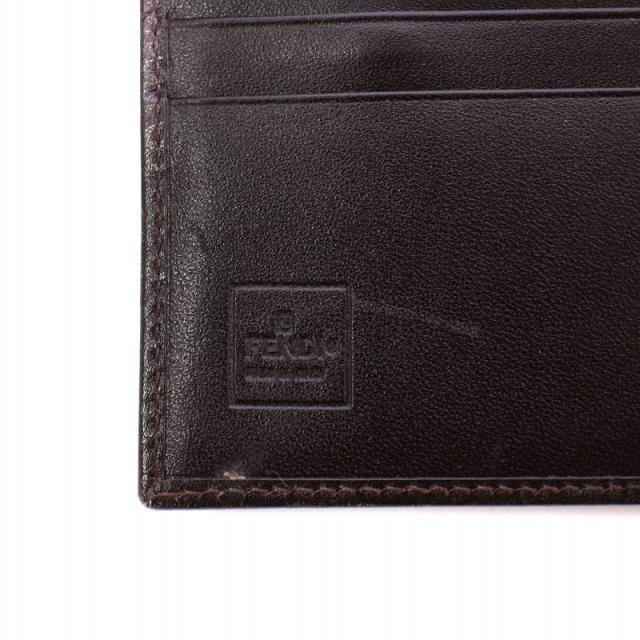 ❣️美品❣️ FENDI フェンディ　二つ折り財布 ブラウン キャンバス　ズッカ柄 フェンディ FENDI 二つ折り財布 ズッカ キャンバス ブラウン 中古