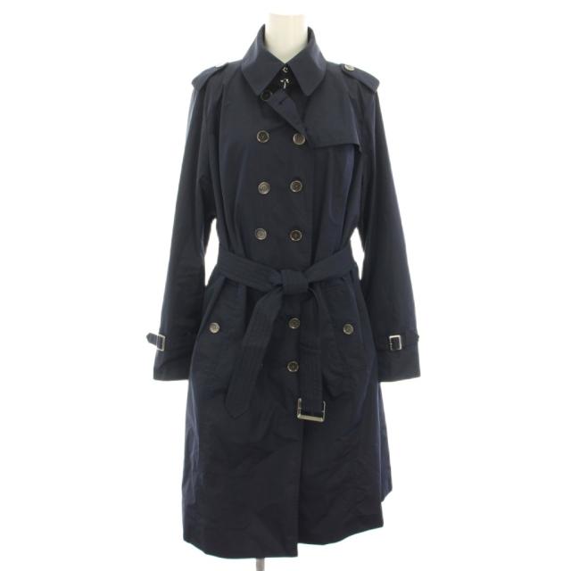 【中古】バーバリー ロンドン BURBERRY LONDON トレンチコート ロング ベルト 44 紺 FRB28-105-32 レディース