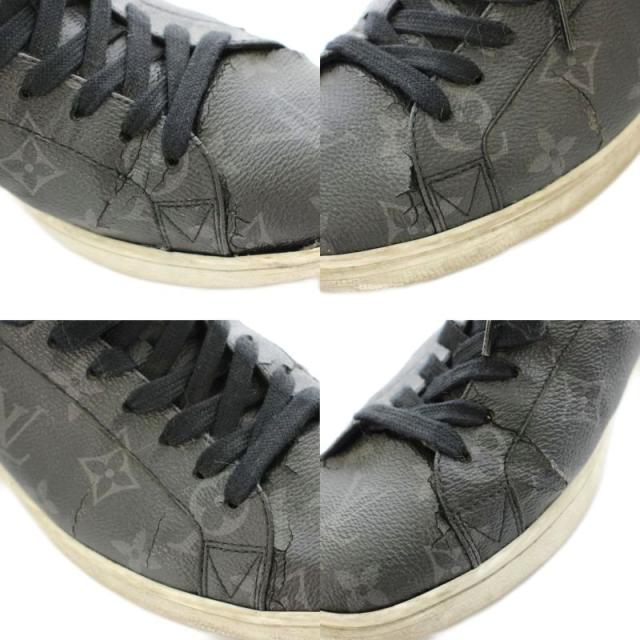 【中古】ルイヴィトン モノグラム ルクセンブルクライン スニーカー ローカット PVC レザー 6 黒 ブラック MS0198 中古】ルイヴィトン モノグラム ルクセンブルクライン スニーカー