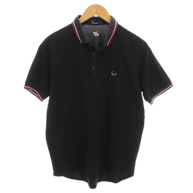 中古】フレッドペリー FRED PERRY ポロシャツ 半袖 刺繍 M 黒 FZ1766