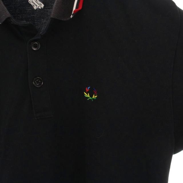 中古】フレッドペリー FRED PERRY ポロシャツ 半袖 刺繍 M 黒 FZ1766