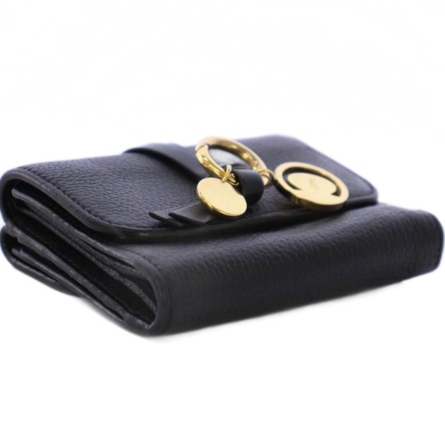【中古】クロエ CHLOE Alphabetスモールトリフォールドウォレット 三つ折り財布 Wホック グレインレザー 黒 中古】クロエ CHLOE Alphabetスモールトリフォールドウォレット 三