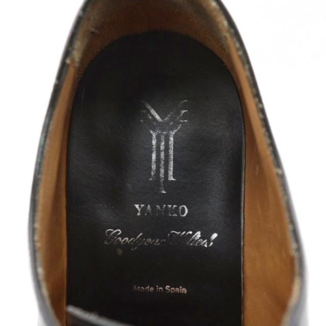 中古】ヤンコ YANKO U-TIP ビジネスシューズ モックトゥ レザー 6.5 黒