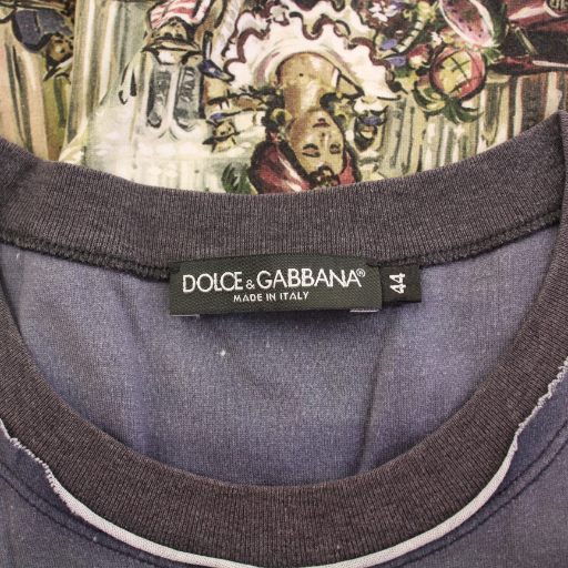 中古】ドルチェ&ガッバーナ ドルガバ Tシャツ 半袖 クルーネック 総柄