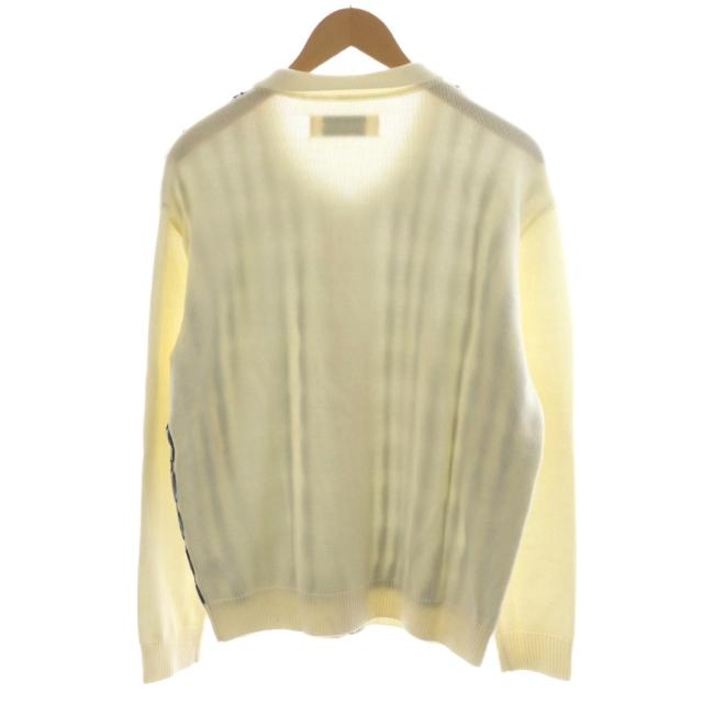 【中古】メタルウッドスタジオ lwood studio ニットカーディガン ジップアップ 総柄 M 白 ホワイト /AN55 メンズ 中古】メタルウッドスタジオ metalwood studio ニットカーディガン