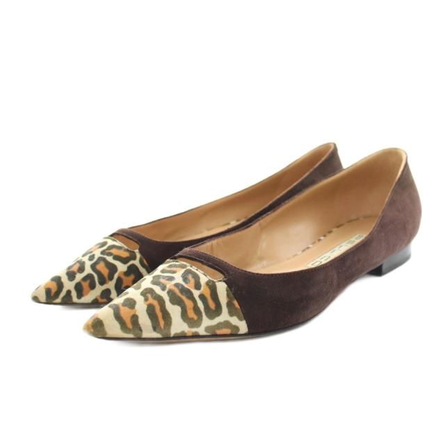 中古】ペリーコ ANIMA パンプス ポインテッドトゥ ローヒール カモフラ  