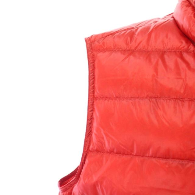 【中古】モンクレール MONCLER GUI GILET ダウンベスト スタンドカラー ジップアップ ナイロン ロゴ 赤 中古】モンクレール MONCLER GUI GILET ダウンベスト スタンドカラー