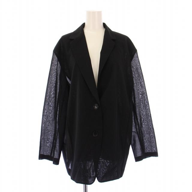 【中古】ヴェルメイユ パー イエナ シアーウールボイルテーラードジャケット アウター シースルー シングル F 黒