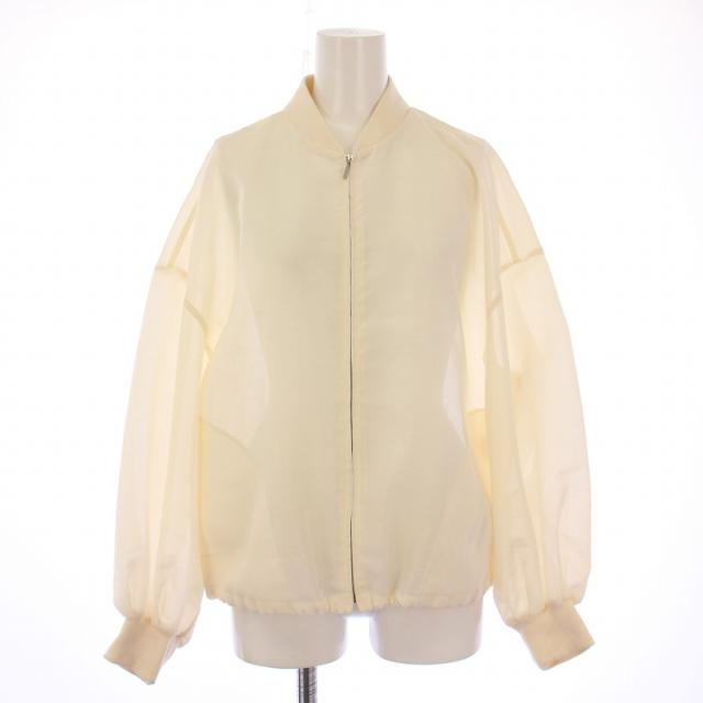 【中古】アンクレイヴ uncrave 23SS シアーブルゾン ジャケット アウター シースルー ジップアップ 2 アイボリー