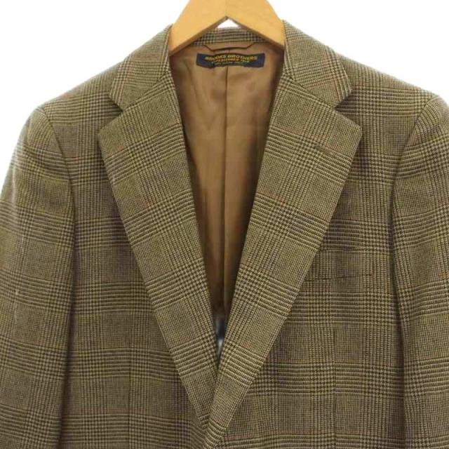 夏用ブルックスブラザーズ チェック柄 テーラード麻ジャケット　美品 夏用ブルックスブラザーズ チェック柄 テーラード麻ジャケット