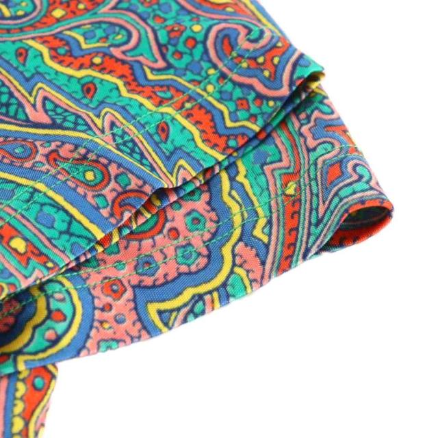 【中古】エトロ ETRO Tシャツ カットソー 半袖 ペイズリー柄 総柄 マルチカラー ピンク 赤 レッド 緑 グリーン 青 中古】エトロ ETRO Tシャツ カットソー 半袖 ペイズリー柄 総柄 マルチ