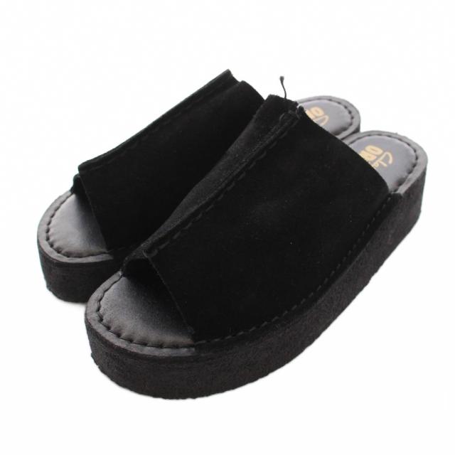 【中古】クラークス clarks Wedge Slide ウェッジスライド サンダル ウェッジソール UK3 黒 26176557 レディース
