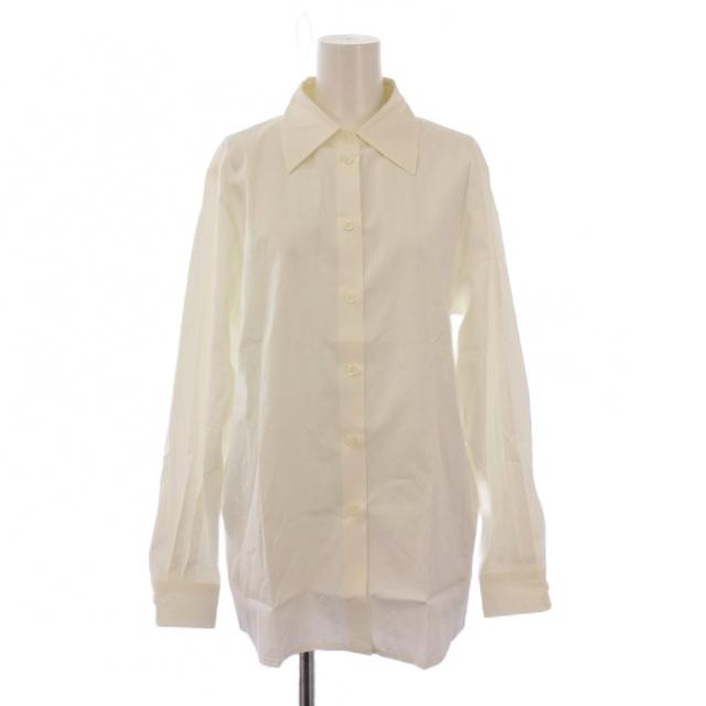 【中古】セリーヌ CELINE シャツ ブラウス 長袖 レギュラーカラー 無地 40 白 ホワイト /BB レディース