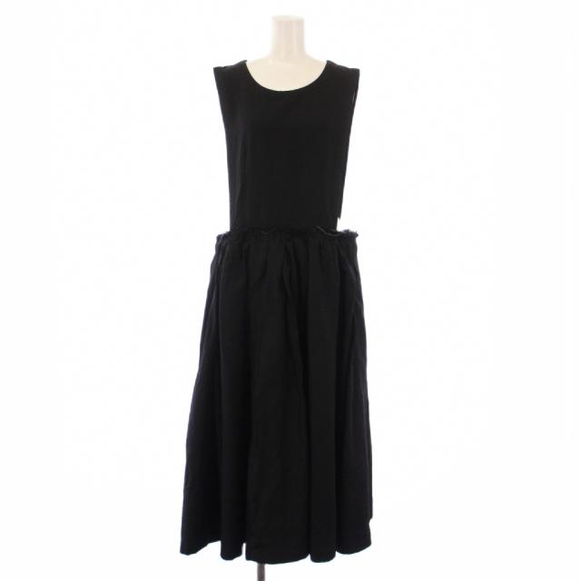 【中古】コムデギャルソンコムデギャルソン コムコム ポリエステルジャンパースカート フレアワンピース 黒