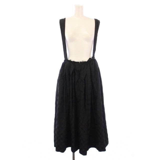 【中古】コムデギャルソンコムデギャルソン コムコム ジャンパースカート フレア ミモレ ロング チェック柄 M 黒 中古】コムデギャルソンコムデギャルソン コムコム ジャンパースカート