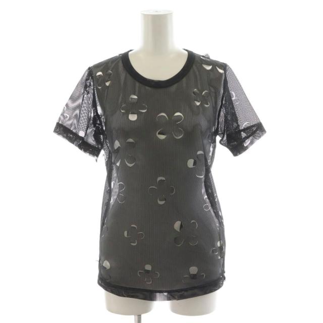 【中古】コムデギャルソンコムデギャルソン AD2016 コムコム カットソー 半袖 メッシュ S 黒