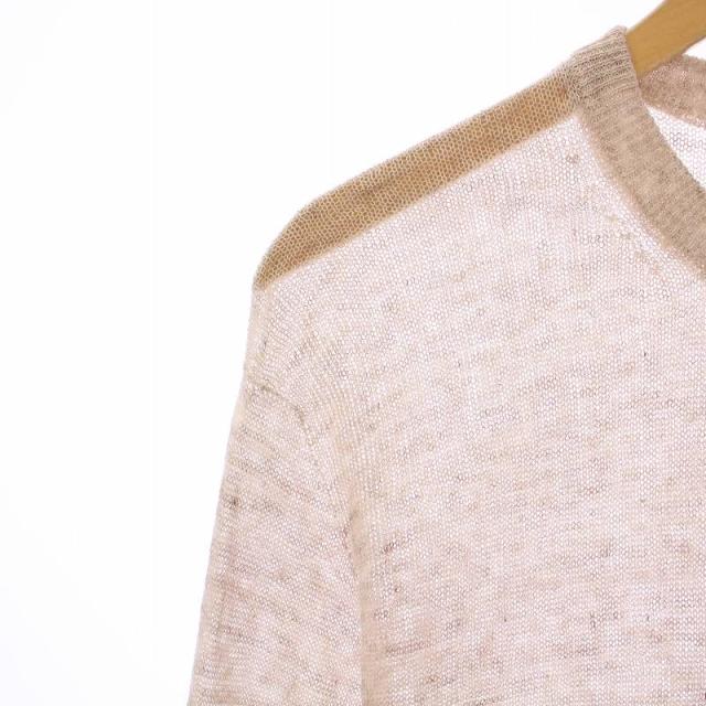 【中古】ヘリル リネンホールガーメントプルオーバー サマーニット 長袖 クルーネック ストレッチ 無地 2 ベージュ 中古】ヘリル リネンホールガーメントプルオーバー サマーニット 長袖