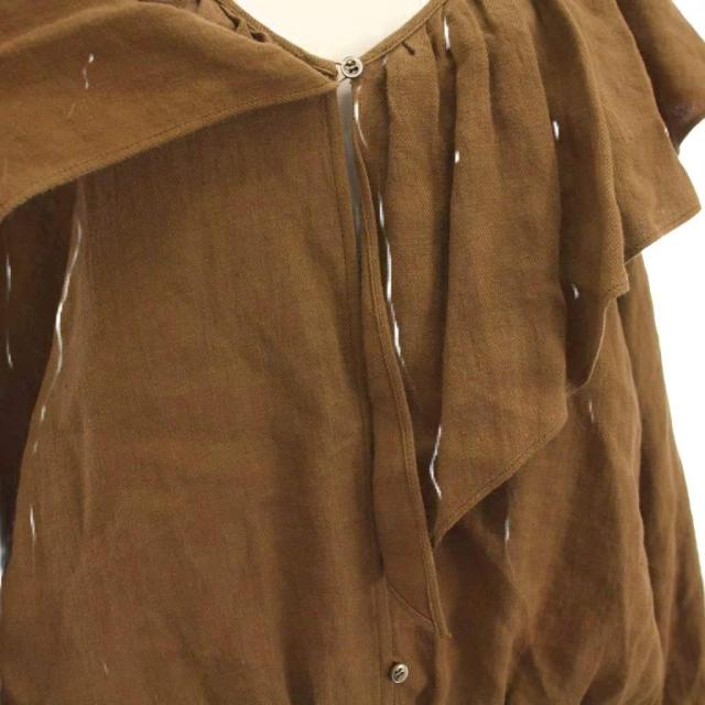 中古】カオス CHAOS ブラック リネン オーバーカラーソリットブラウス