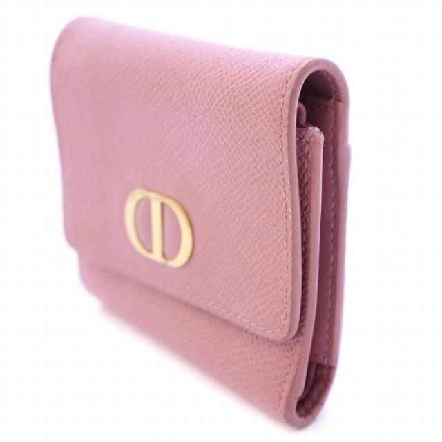 クリスチャンディオール 30 モンテーニュ ロータスウォレット 折り財布 ピンク 中古】クリスチャンディオール 30モンテーニュ ロータス