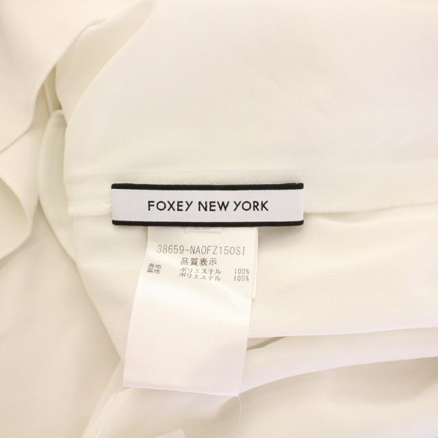 【中古】フォクシーニューヨーク FOXEY NEW YORK フレアワンピース ミニ丈 ノースリーブ ボートネック 無地 38 白 中古】フォクシーニューヨーク FOXEY NEW YORK フレアワンピース ミニ