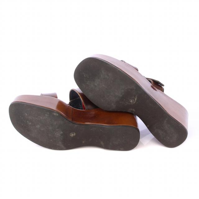 美品 37 PRADA プラダ プラットフォーム サンダル ナッパレザー 美品 37 PRADA プラダ プラットフォーム サンダル ナッパレザー