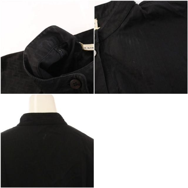 【中古】エルメス HERMES シャツワンピース バンドカラー 半袖 ロング 総柄 プルオーバー 36 ブラック /KH レディース_8