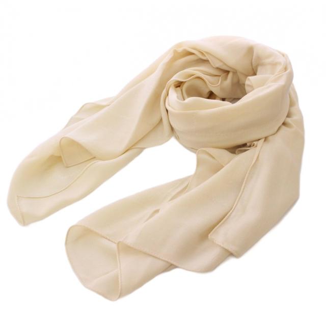 【中古】シャネル CHANEL ストール ココマーク ロゴ 総柄 アイボリー /BB ■OH レディース