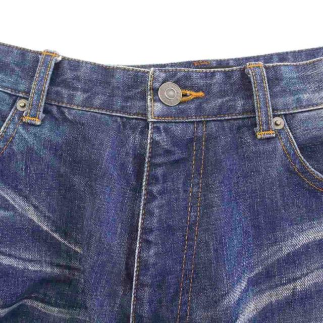 【中古】バレンシアガ BALENCIAGA 19年製 デニムパンツ ジーンズ ジップフライ ワイド USED加工 ロゴ M インディゴ 中古】バレンシアガ BALENCIAGA 19年製 デニムパンツ ジーンズ ジップ