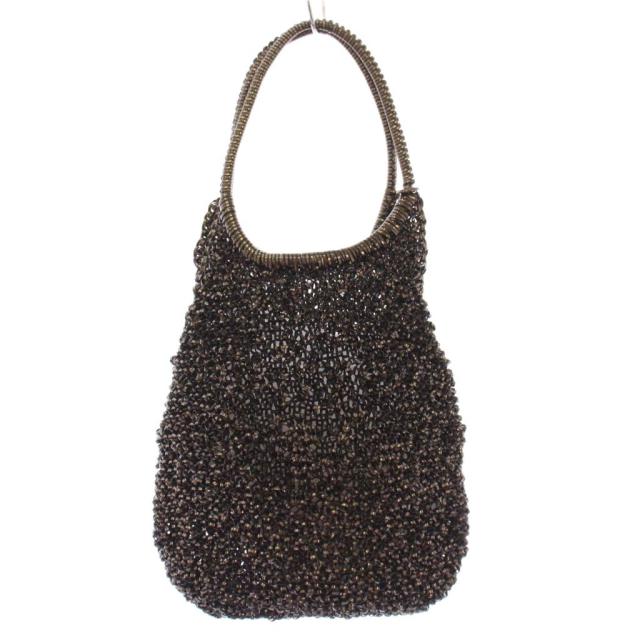 【中古】アンテプリマ ANTEPRIMA ドロップ型 ワイヤーバッグ ハンドバッグ 編み込み ロゴ 黒 ブラック