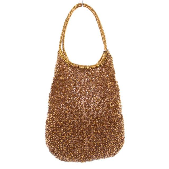 【中古】アンテプリマ ANTEPRIMA ドロップ型 ワイヤーバッグ ハンドバッグ 編み込み ロゴ ゴールドカラー