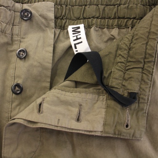 【中古】マーガレットハウエル MARGARET HOWELL 24SS スラックスパンツ ストレート ボタンフライ S カーキ 中古】マーガレットハウエル MARGARET HOWELL 24SS スラックスパンツ