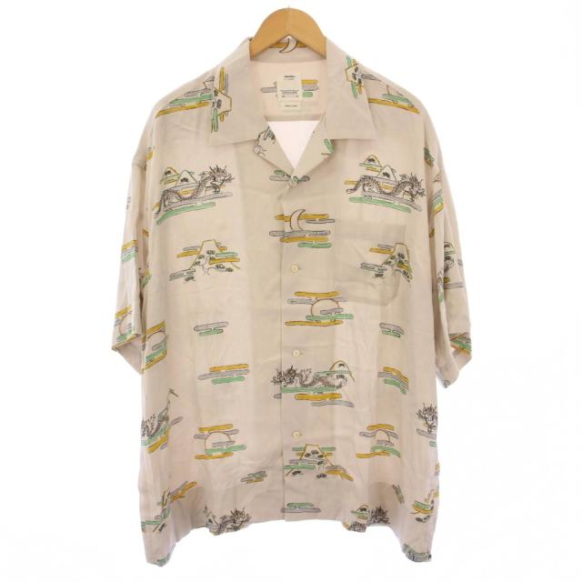 【中古】ビズビム VISVIM 24SS COPA SHIRT S/S コパシャツ ショートスリーブ オープンカラー 半袖 総柄 グレージュ
