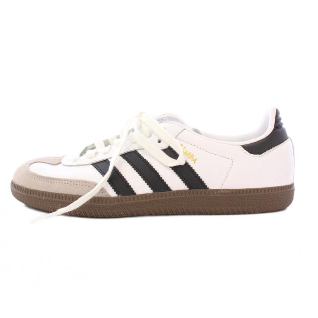 【中古】アディダスオリジナルス サンバOG ローカットスニーカー シューズ レザー スエード 切替 US7 白 黒 グレー