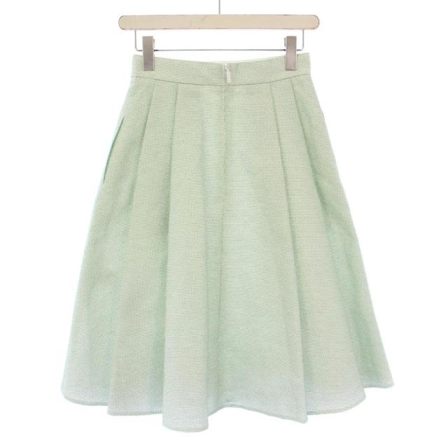 【中古】未使用品 ルネ Rene TISSUE社製 プリーツスカート フレア ひざ丈 バイカラー 34 緑 グリーン 白 ホワイト 中古】未使用品 ルネ Rene TISSUE社製 プリーツスカート フレア ひざ丈
