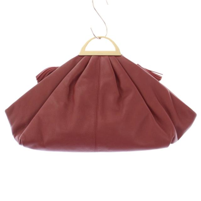 【中古】ドゥーズィエムクラス クラッチバッグ パーティバッグ ハンドバッグ タッセルチャーム レザー 切替 赤