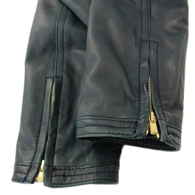 トゥモローランド コレクション ラムレザー ジャケット ネイビー 36 TOMORROWLAND collection ラムレザージャケット ネイビー