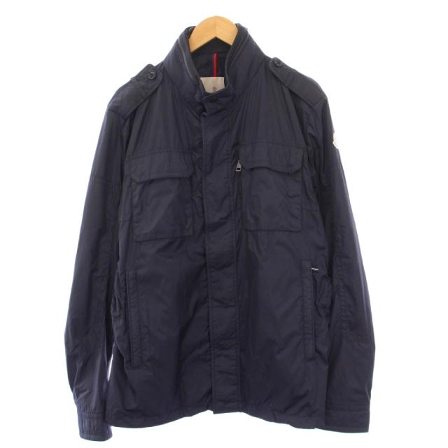 【中古】モンクレール JONATHAN ナイロンジャケット スタンドカラー アウター ジップアップ ロゴ 5 紺 ネイビー