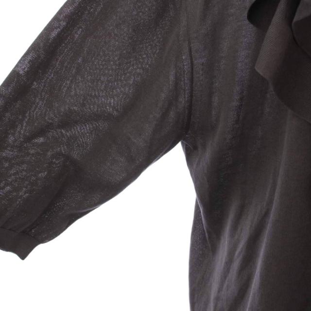 中古】ドゥロワー Drawer フリルカーディガン ニット Vネック 七分袖