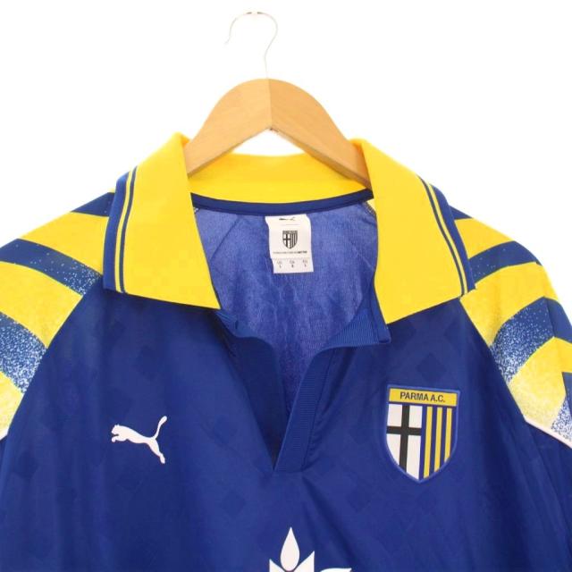【中古】未使用品 プーマ Parma Calcio 1913 復刻 95/97 3rdユニフォーム シャツ 半袖 プルオーバー L 青 629943-46_3