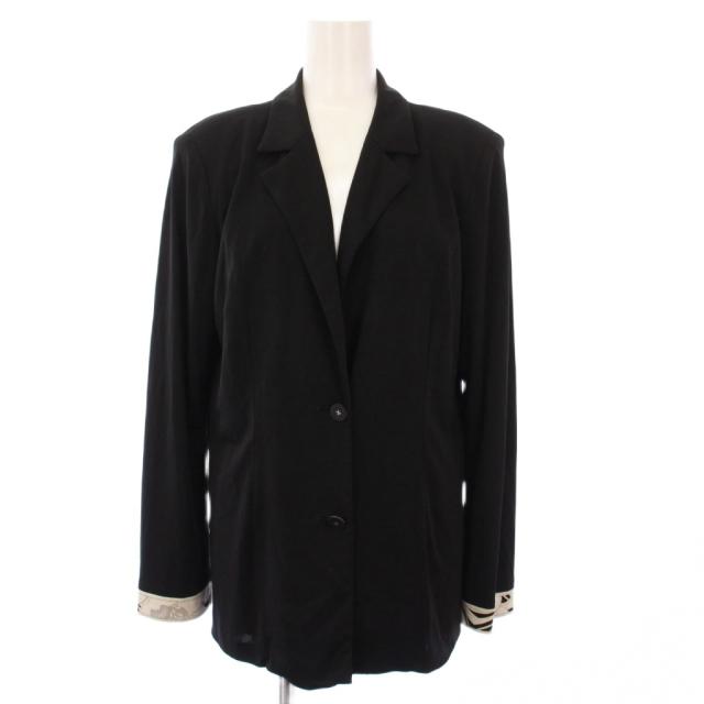 【中古】レオナール LEONARD FASHION テーラードジャケット 2B LL ブラック 0161554 /KH レディース