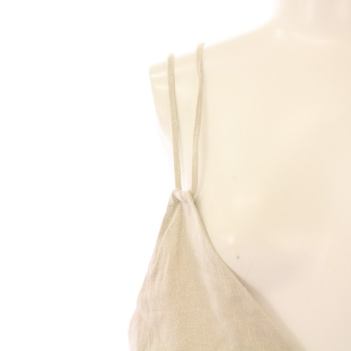 【中古】スピック&スパン SOリネンキャミワンピース フレア ミモレ ロング Vネック カットオフ 無地 F ベージュ 中古】スピック&スパン SOリネンキャミワンピース フレア ミモレ