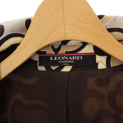 中古】レオナール LEONARD FASHION テーラードジャケット 2B 総柄