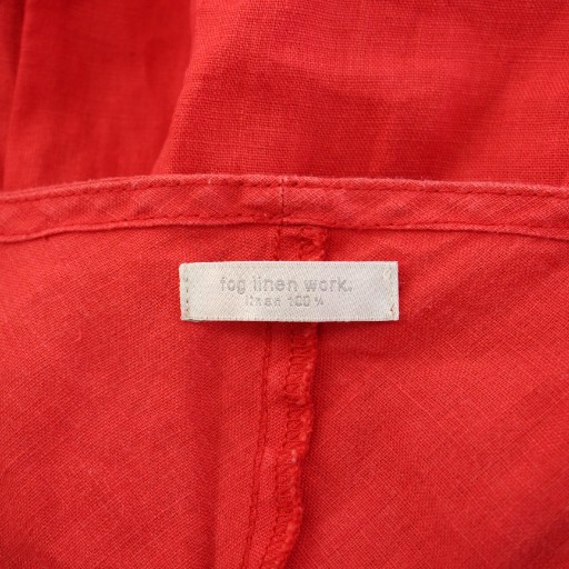 【中古】フォグリネンワーク fog linen work ワンピース ミモレ ロング 五分袖 Vネック 麻 リネン 無地 F 赤 レッド 中古】フォグリネンワーク fog linen work ワンピース ミモレ ロング