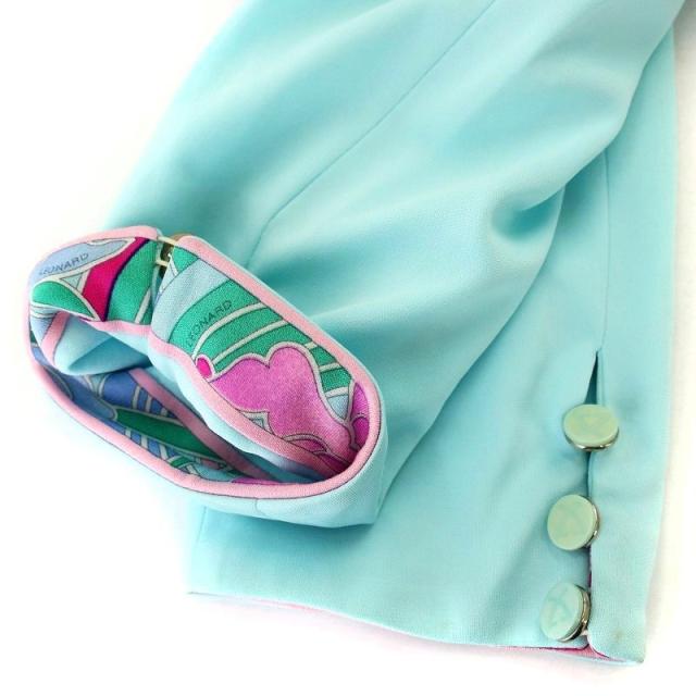 【中古】レオナール LEONARD テーラードジャケット 42 水色 ライトブルー /☆G レディース 中古】レオナール LEONARD テーラードジャケット 42 水色 ライトブルー