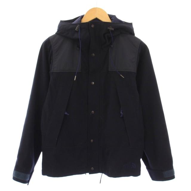 【中古】ノースフェイス パープルレーベル フランネルマウンテンジャケット アウター ショート丈 フード 切替 S 紺