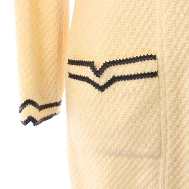 【中古】シャネル CHANEL ノーカラーコート ツイード アウター ボタンレス 38 ベージュ /KH レディース_5