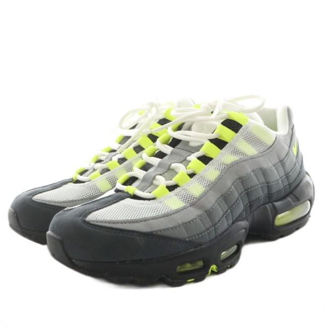 【中古】ナイキ エアマックス 95 OG スニーカー シューズ US9 27.0cm グレー 黒 ブラック 黄 イエロー CT1689-001