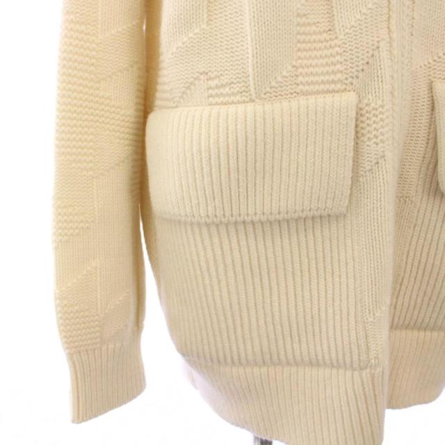 【中古】エルメス HERMES 24SS ニットカーディガン 長袖 スタンドカラー Hロゴ 34 白 /KH レディース_5