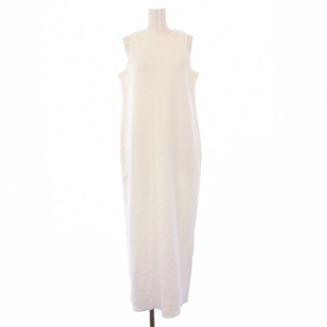 【中古】未使用品 サクラ タグ付き ダブルフェイスコットンワンピース ノースリーブ ロング 38 ホワイト 125142041