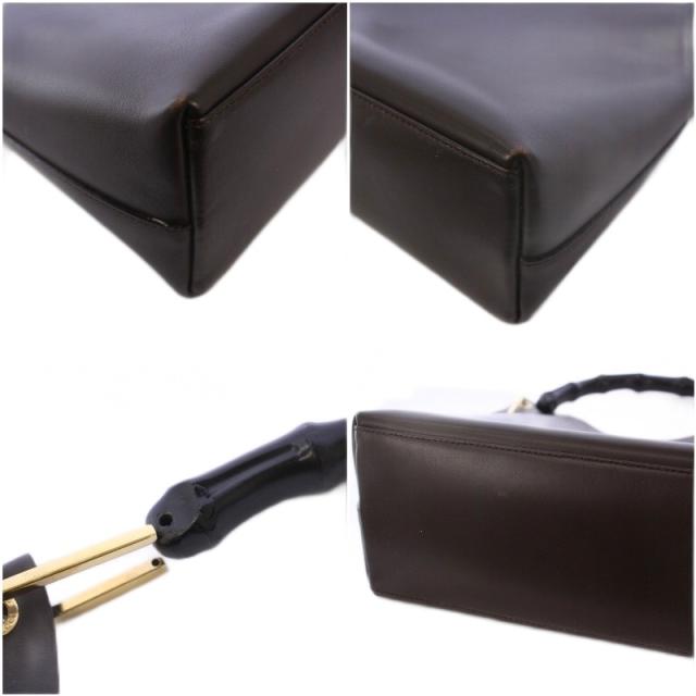 中古】グッチ GUCCI バンブー トートバッグ ハンドバッグ レザー